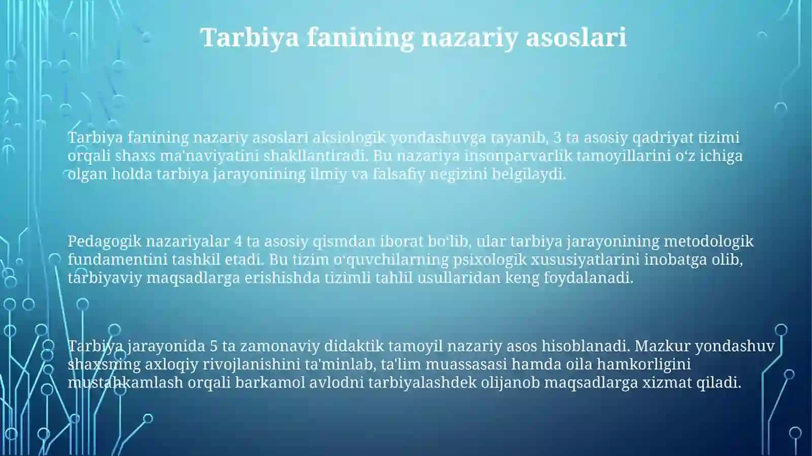 Tarbiya fanini o'qitishning zamonaviy metodlari 3