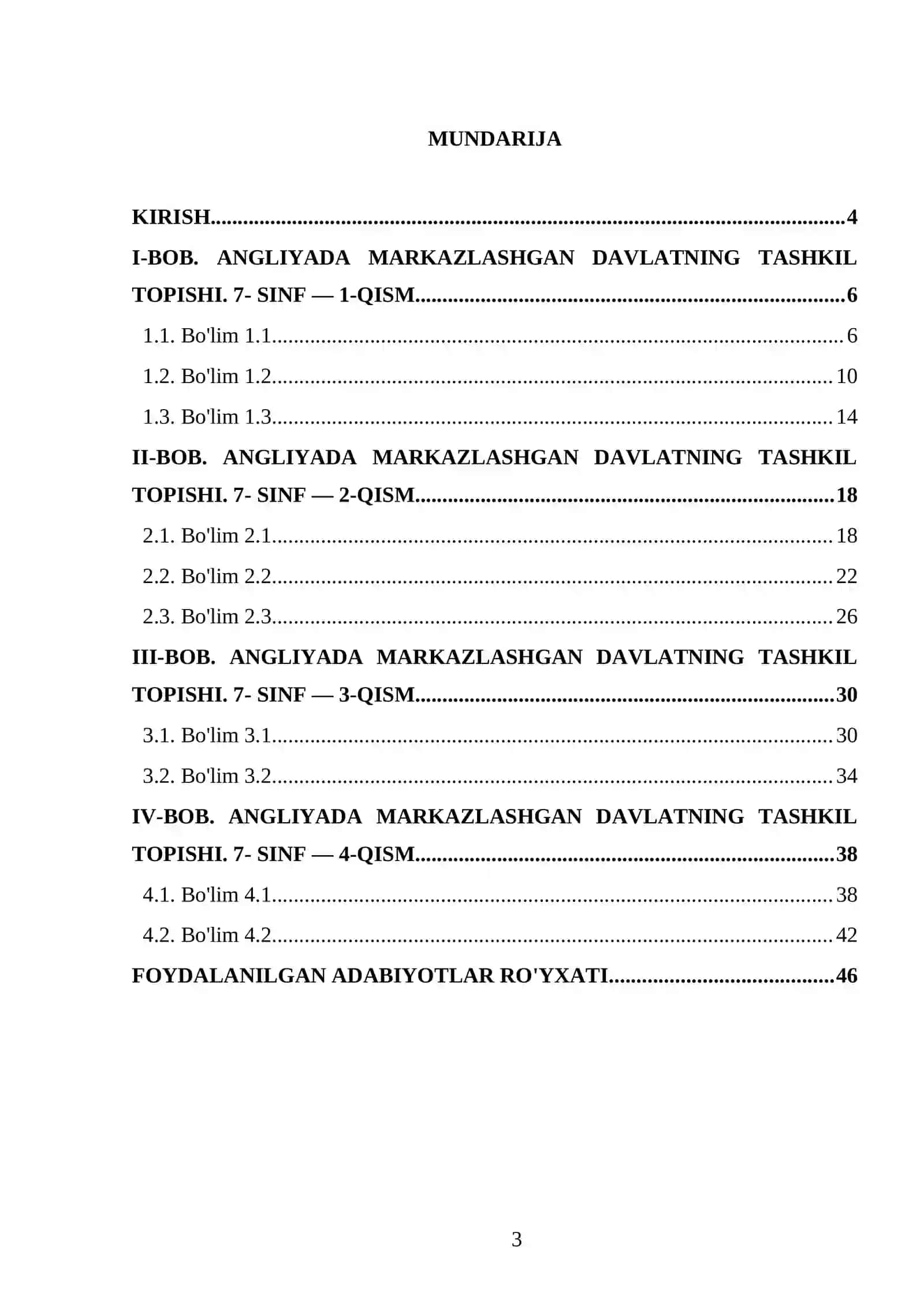 ANGLIYADA MARKAZLASHGAN DAVLATNING TASHKIL TOPISHI. 7- SINF 3