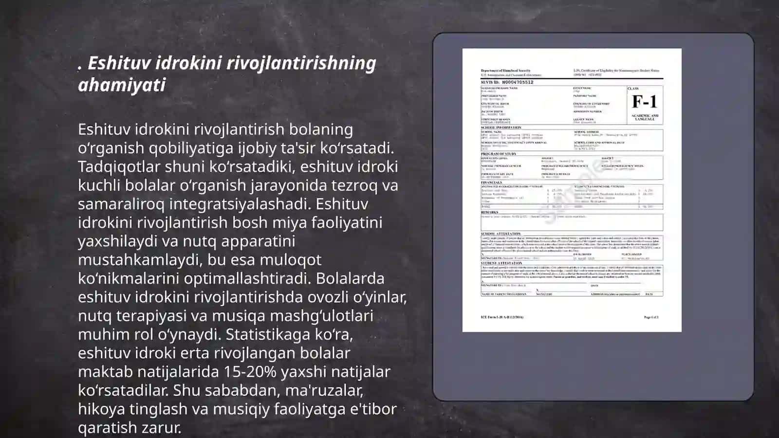 Eshituv idrokini rivojlantirish va talaffuzga o'rgatish 3