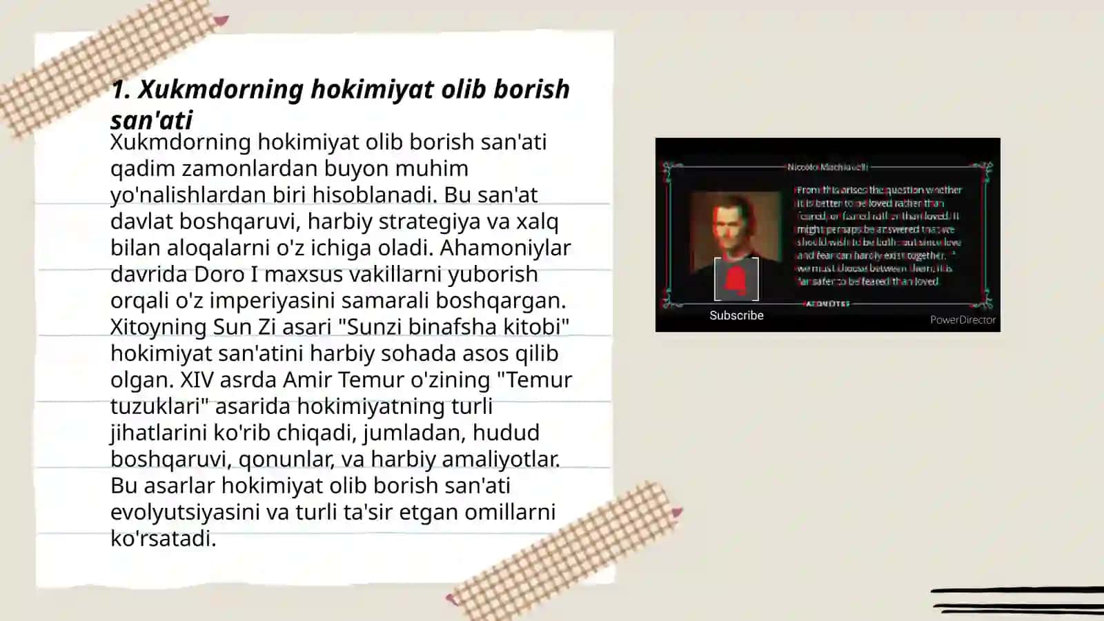 Makiavellining “Xukmdor” asari 3