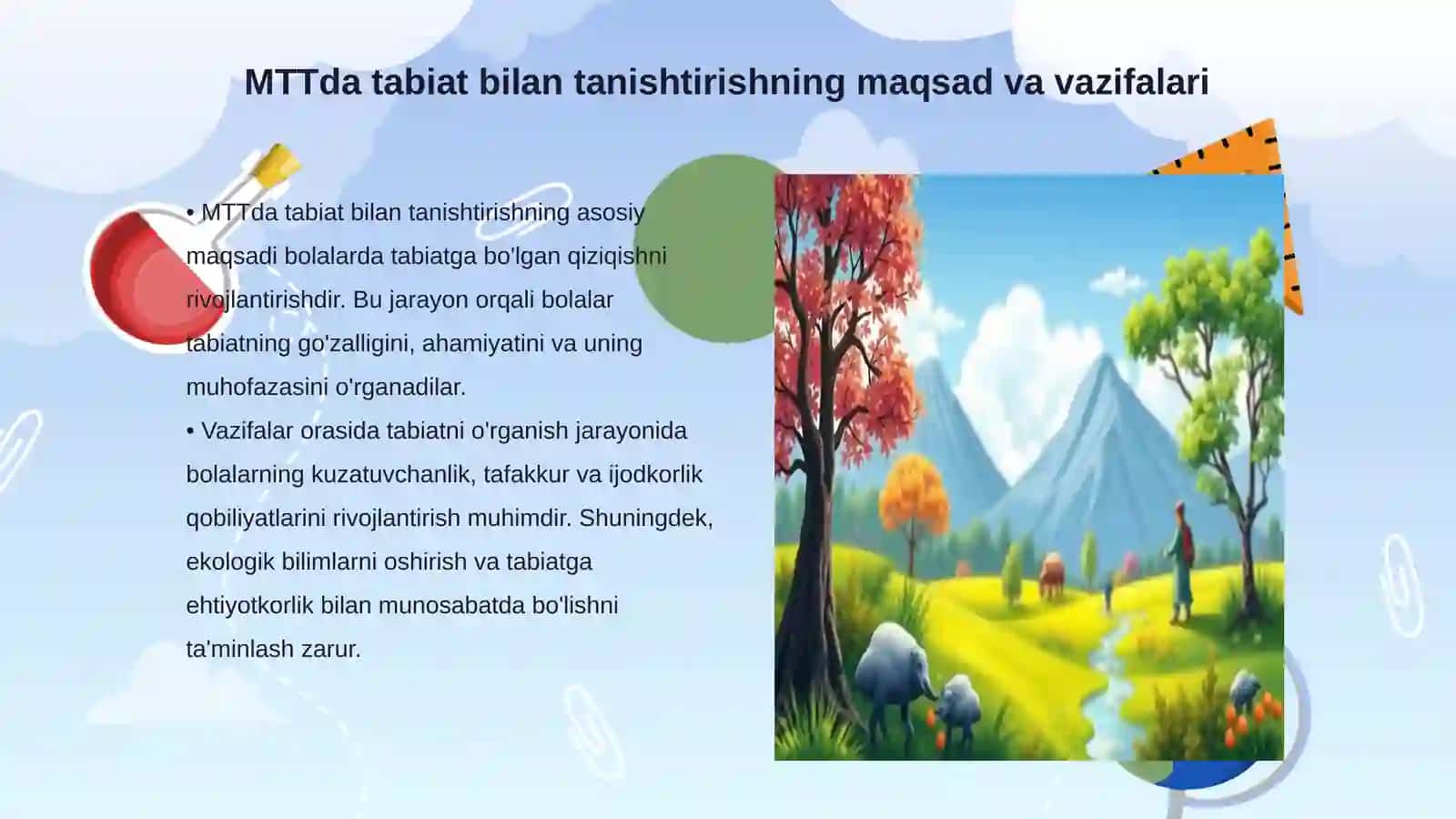 MTTda tabiat bilan tanishtirishga doir ishlar tizimi 3