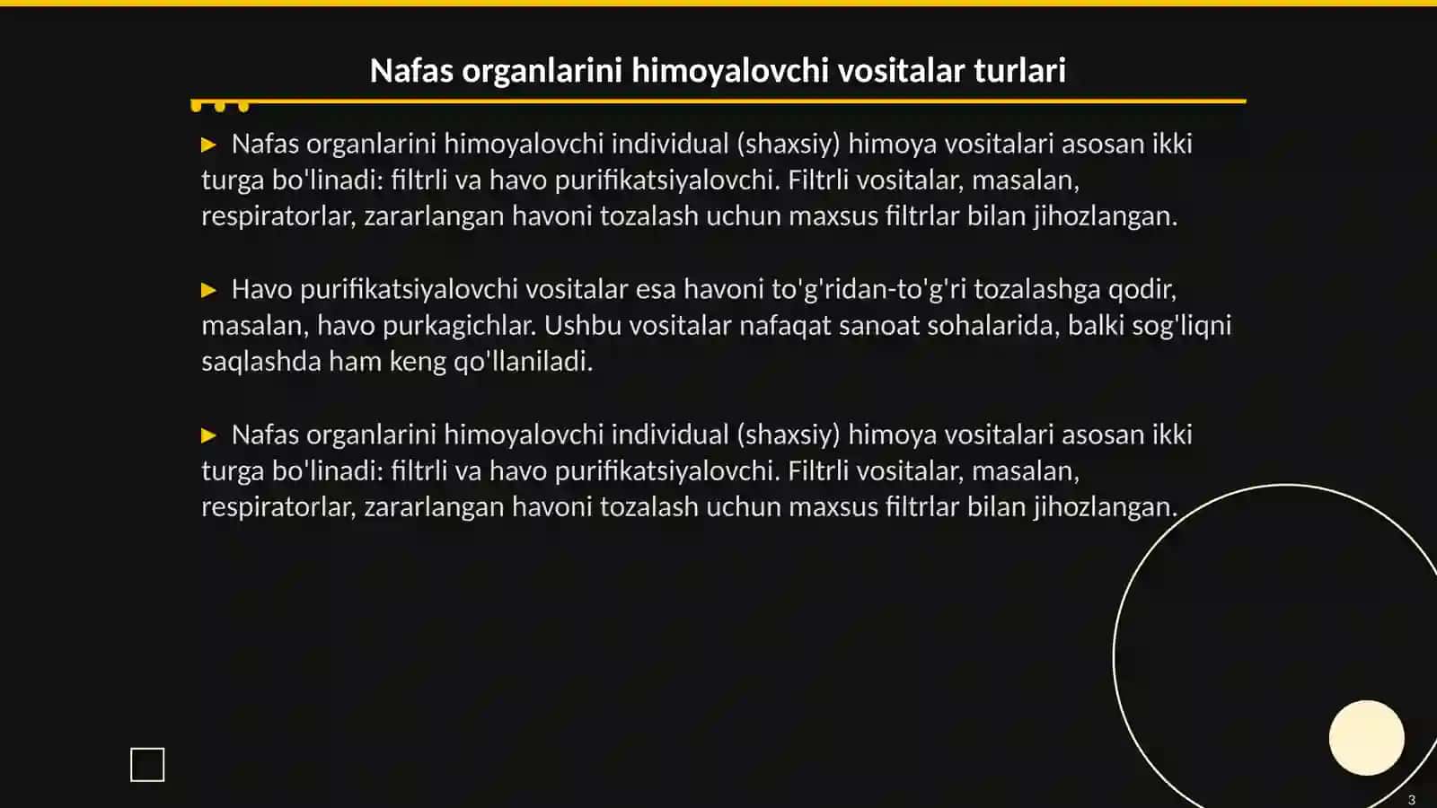 Shaxsiy himoyaviy vositalar 3
