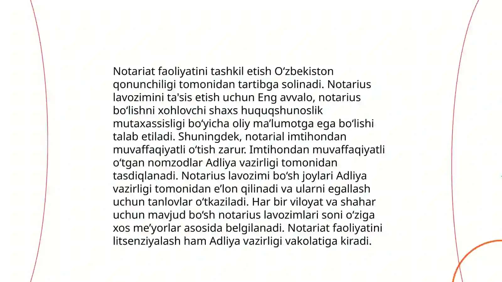 Notariat lavozimini ta'sis etish va tugatish,uning lavozimini tashkil etish asoslari 3