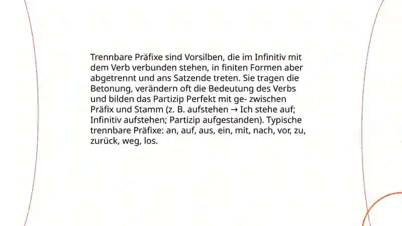 Trennbare und untrennbare Präfixen 3