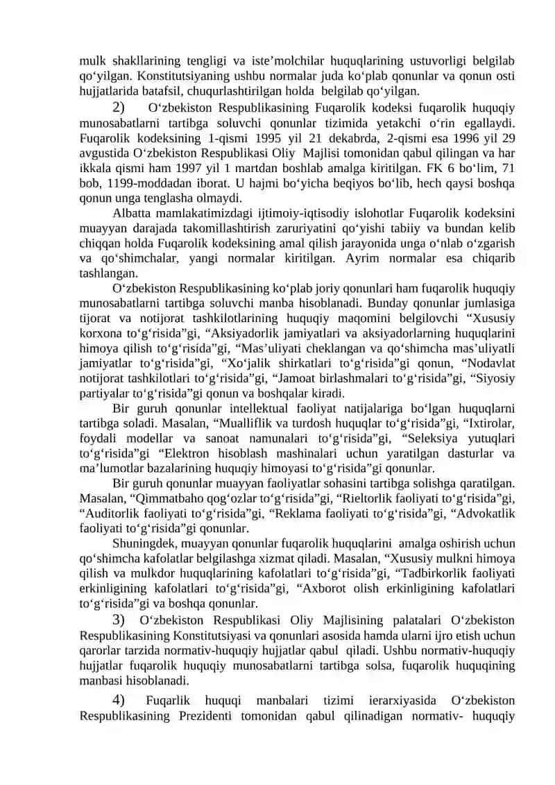 Fuqarolik huquqining manbalari 3