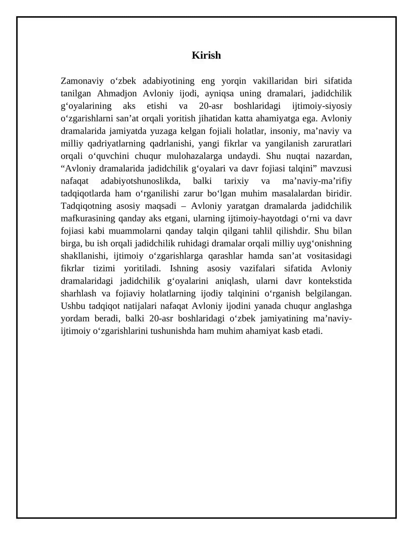 Avloniy dramalarida jadidchilik g‘oyalari va davr fojiasi talqini 3