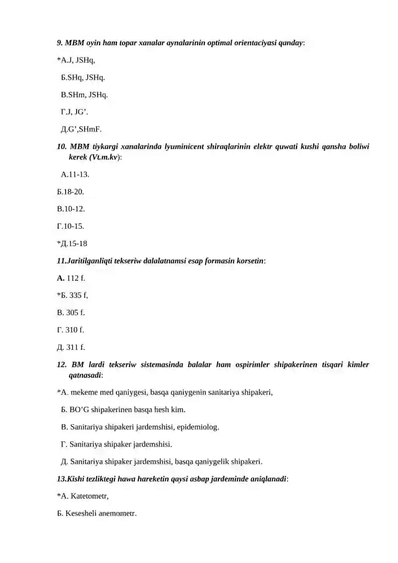 TEMA 20.BUG bolimi vrachinin aktlar, magliwmalar, xatlar, esabatlar duziw ham toltiriw usillari 3