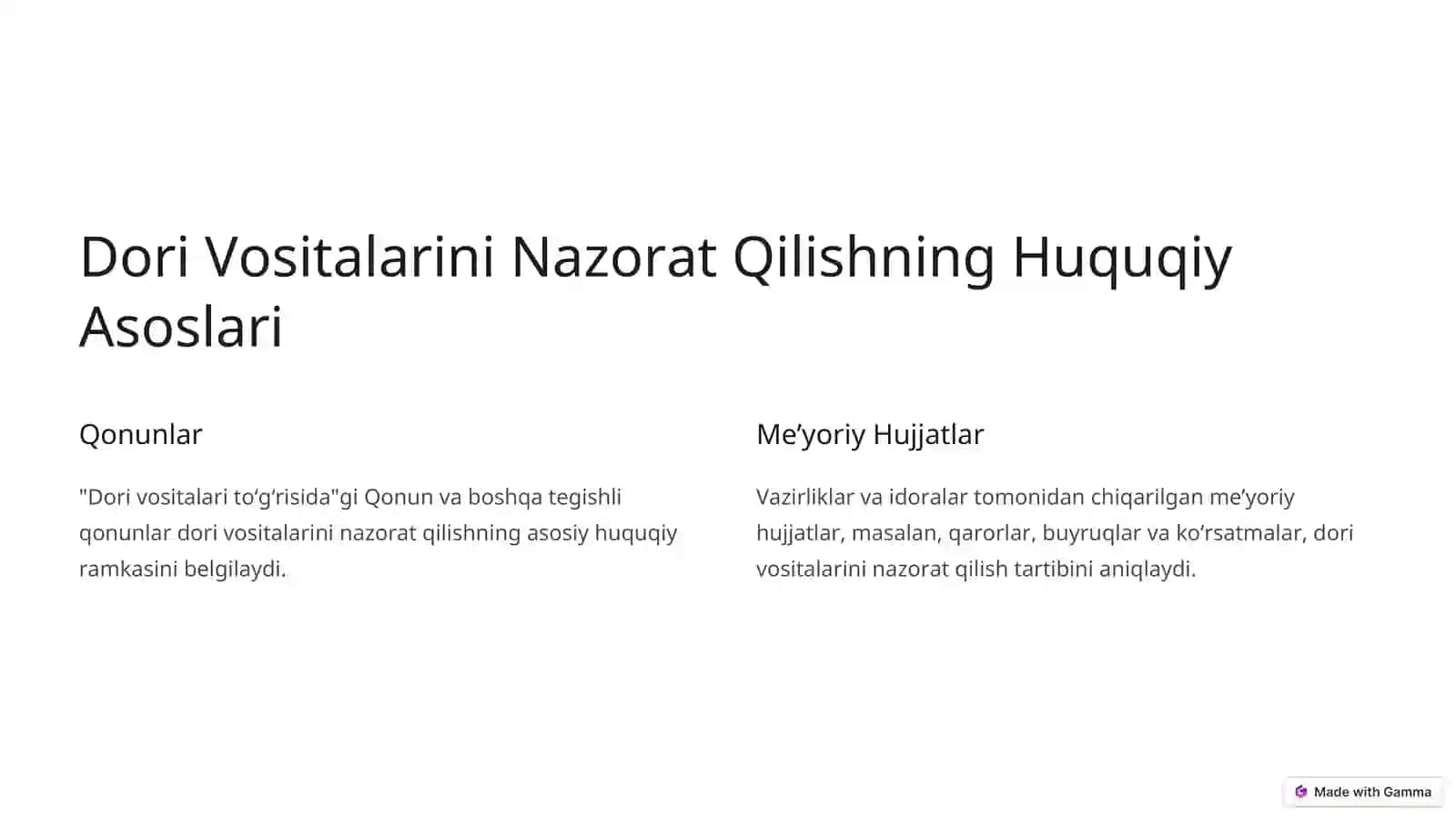 Dori Vositalarini Nazorat Qilish Tizimi: Umumiy Maʼlumot 3