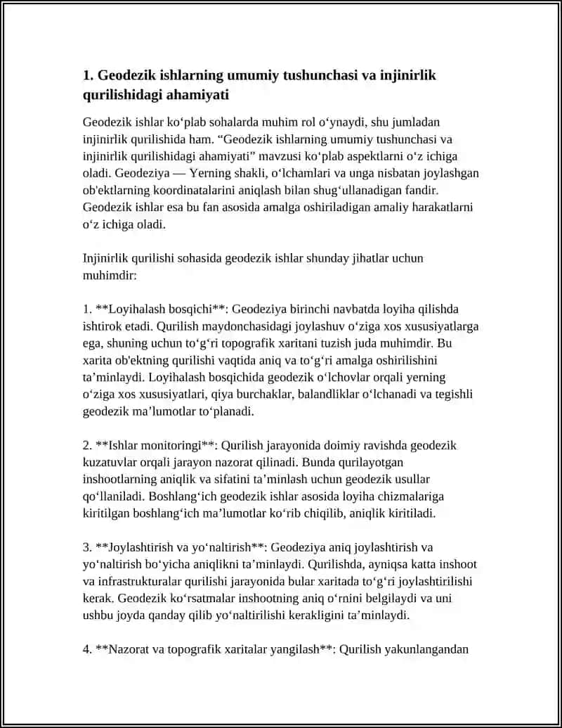INJINIRLIK QURILISH ISHLARIDA GEODEZIK ISHLAR 3