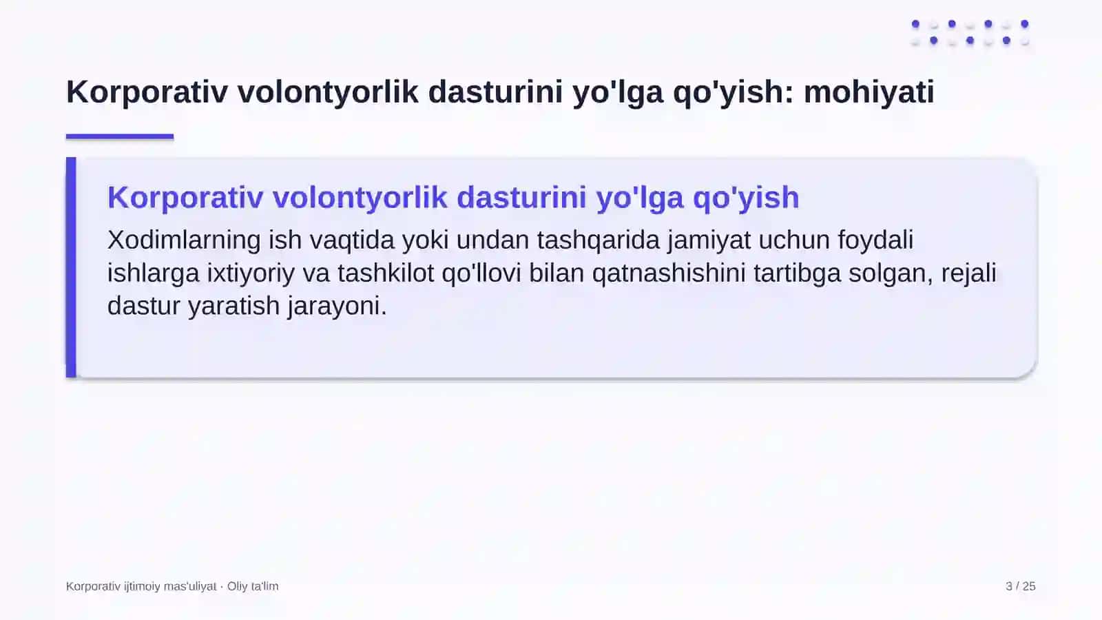 Davlat korxonalarida korporativ volontyorlik dasturini yo'lga qo'yish 3