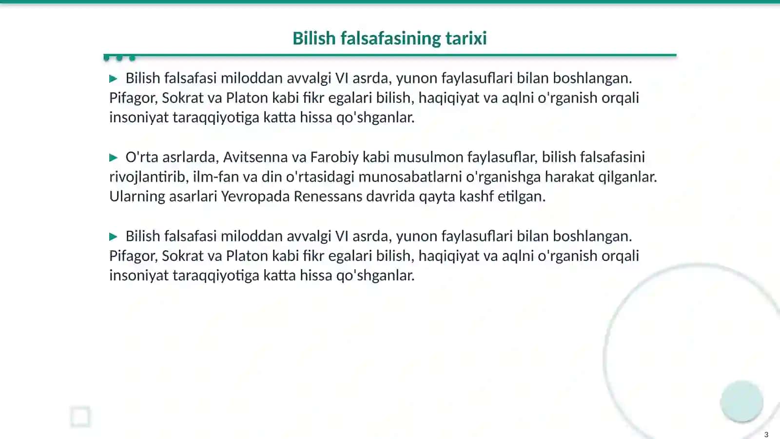 Bilish falsafasi 3