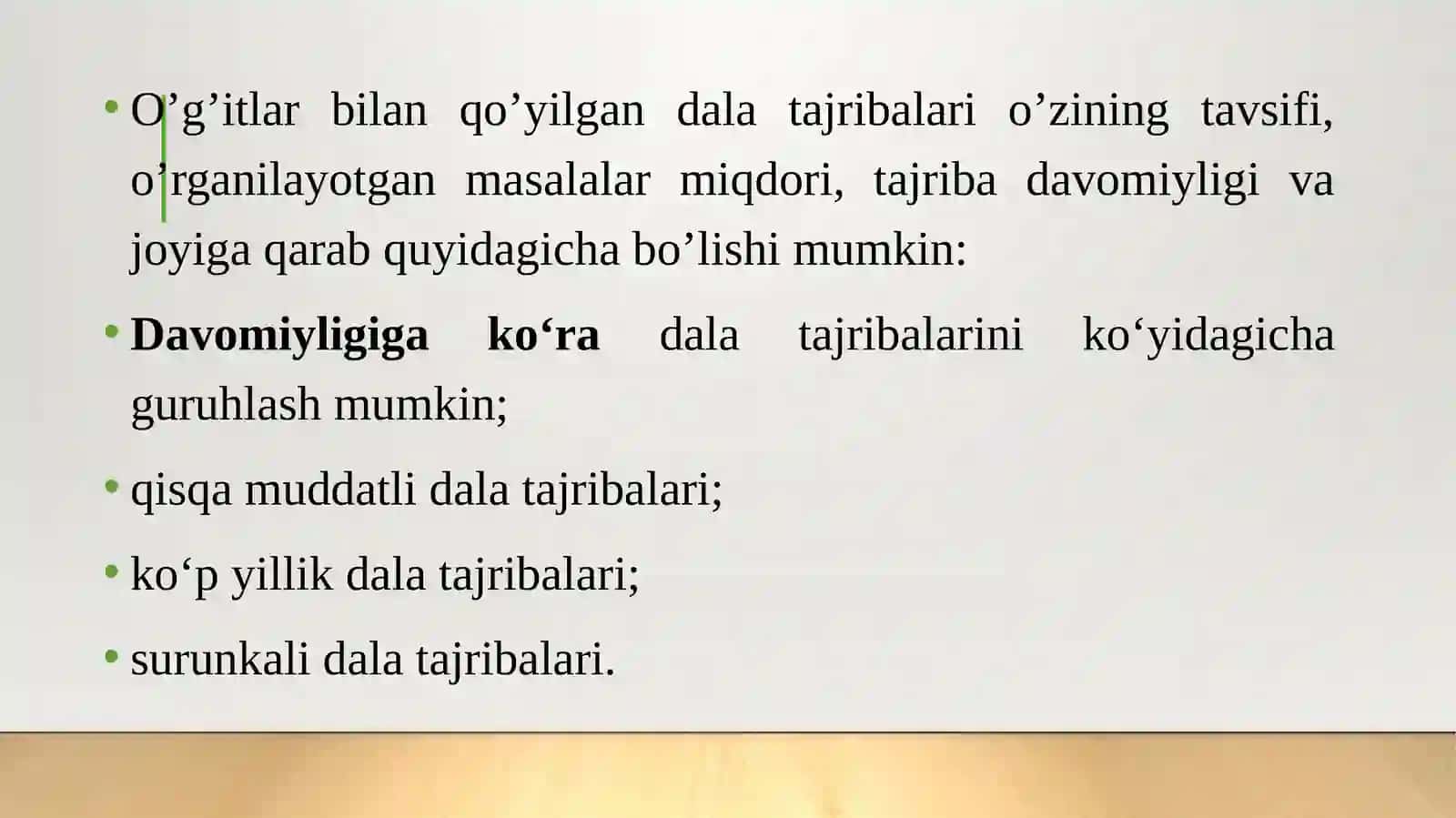 DALA TAJRIBALARINING TURLARI 3