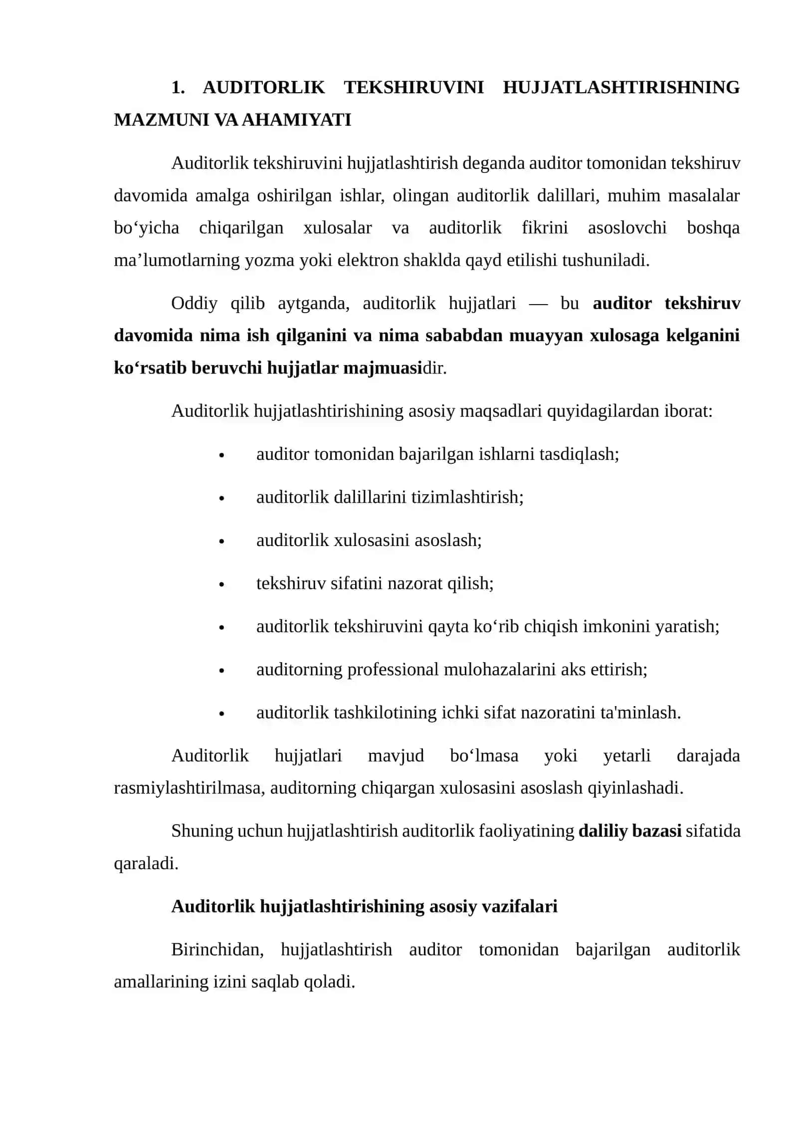 AUDITORLIK TEKSHIRUVINI HUJJATLASHTIRISH 3