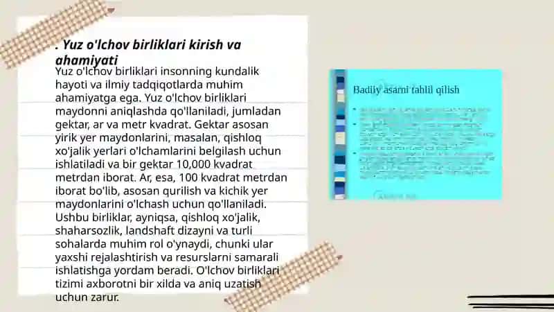 Boshlangich sinflarda yuz òlchov birliklarini òrgatish metodikasi 3