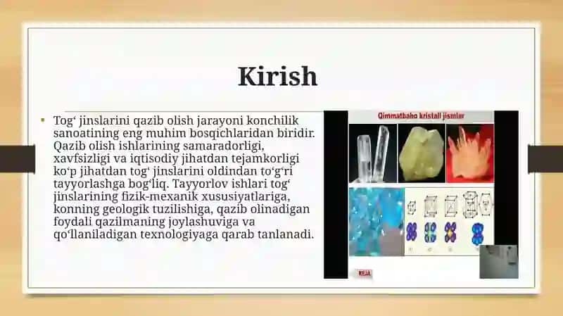 Tog' jinslarini qazib olishga tayyorlashning qanday usullari mavjud 3