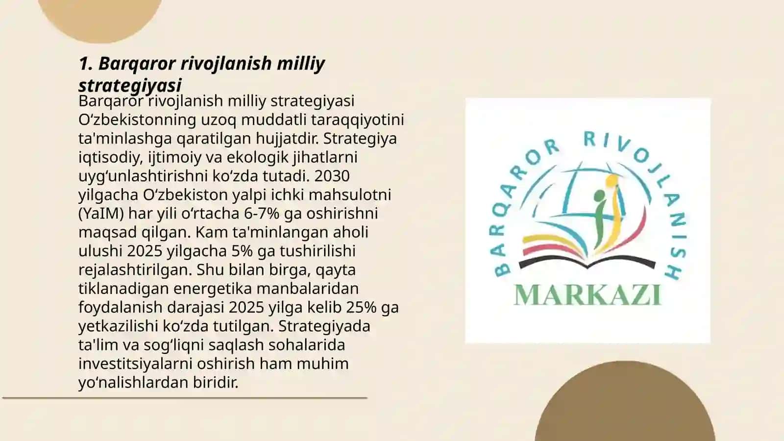 Barqaror rivojlanishga oid qabul qilingan huquqiy-meyoriy hujjatlar 3