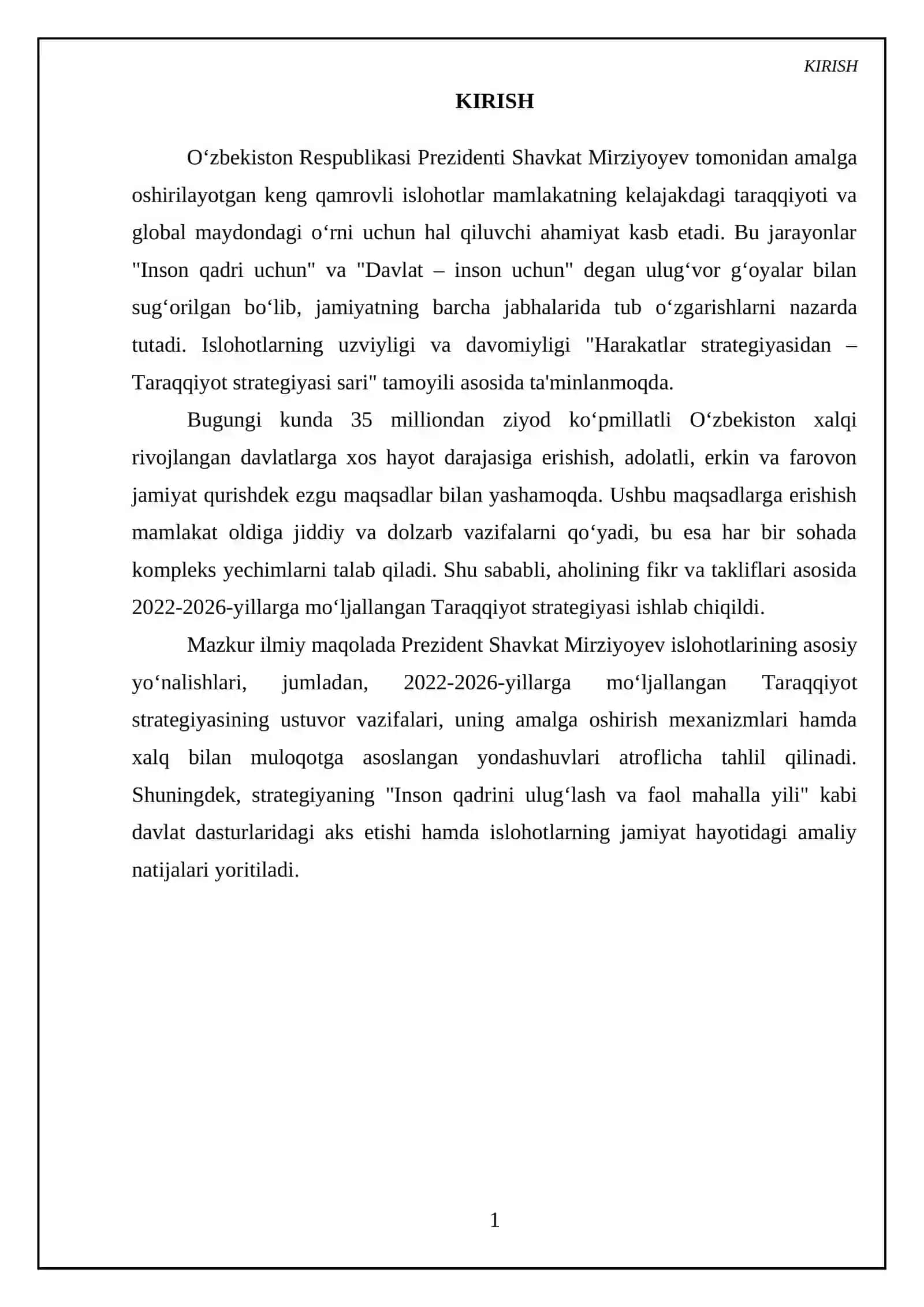 Oʻzbekiston Respublikasi Prezidenti Shavkat Mirziyoyev islohotlari 3