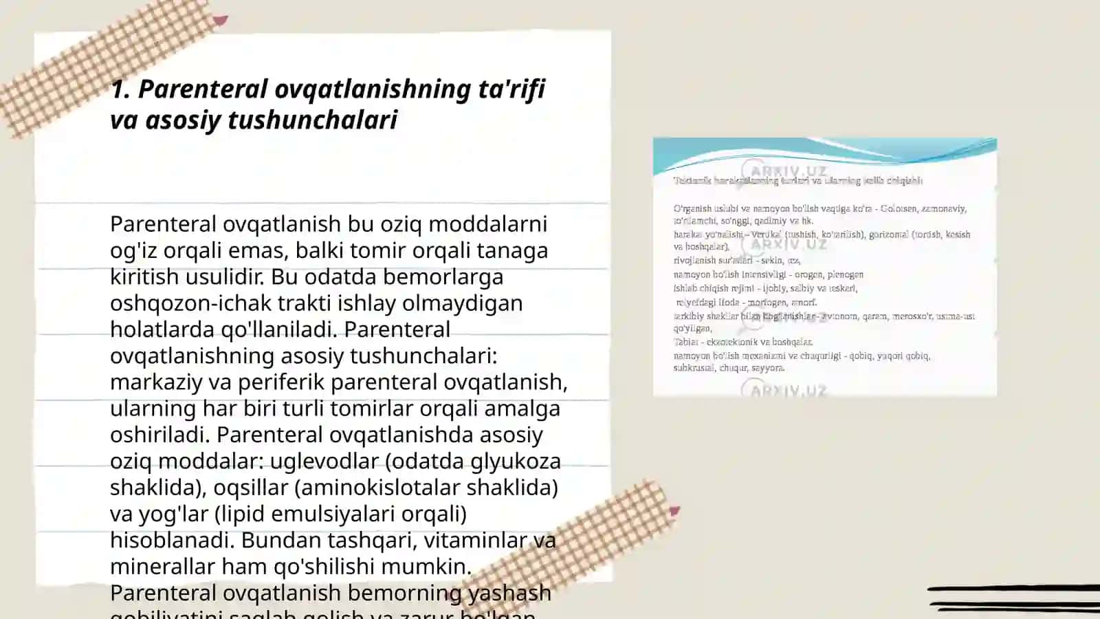 Parenteral ovqatlanish va uni klinik ahamiyati 3