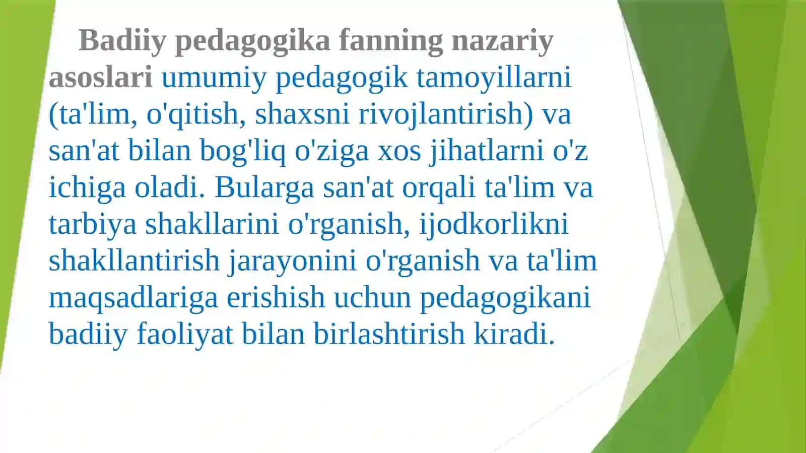 Badiiy pedagogika fanining nazariy asoslari 3