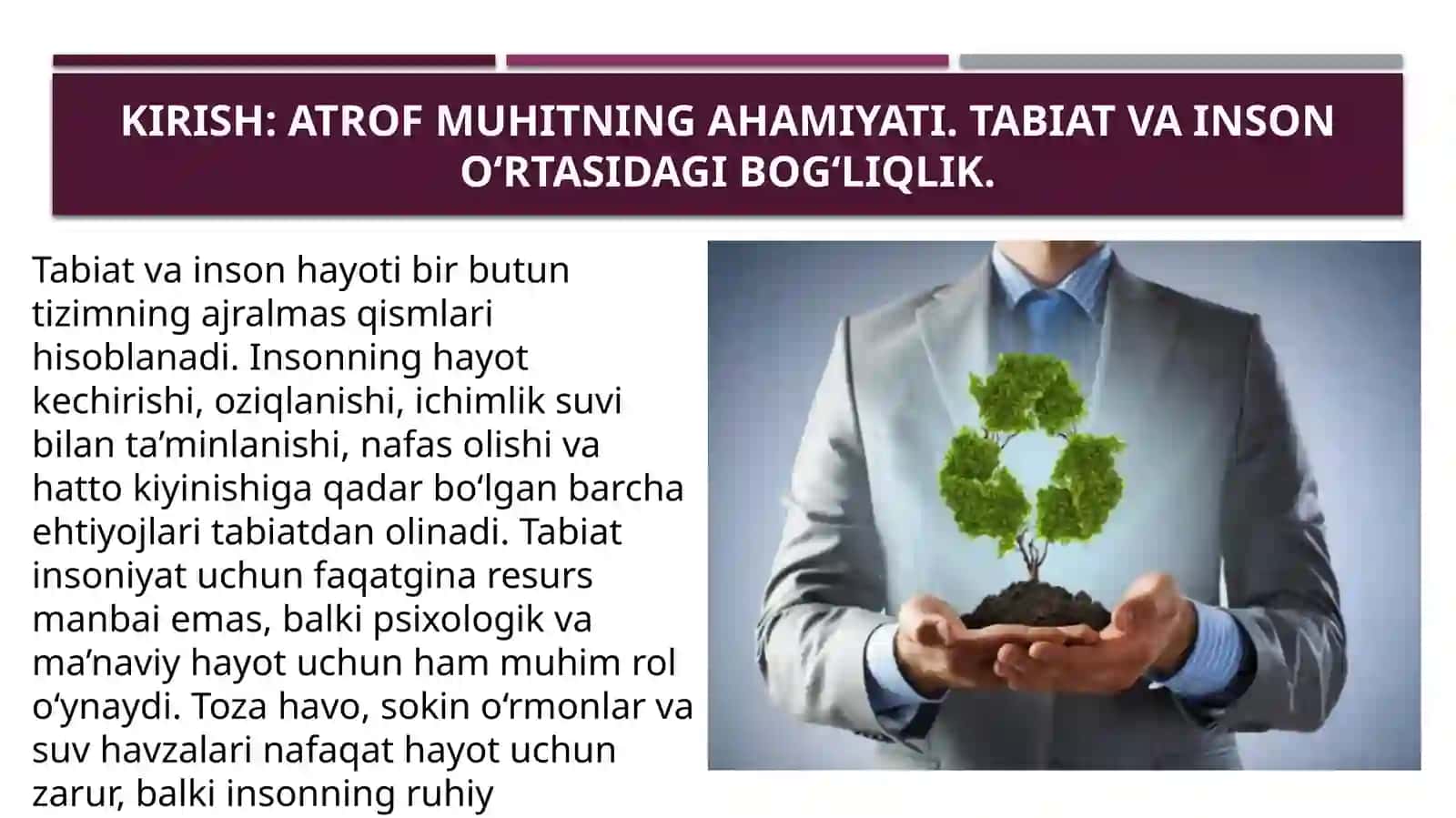 Atrof muhitnimuhofaza qilish bo’yicha tadbirlar 3