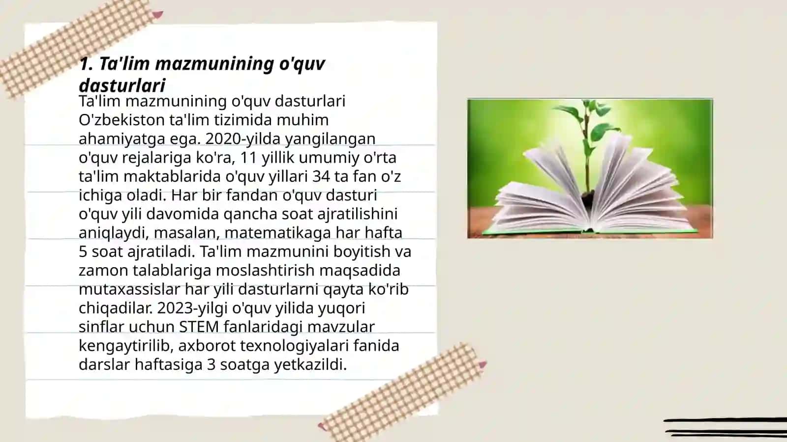 Ta'lim mazmunining o'quv dasturlari 3