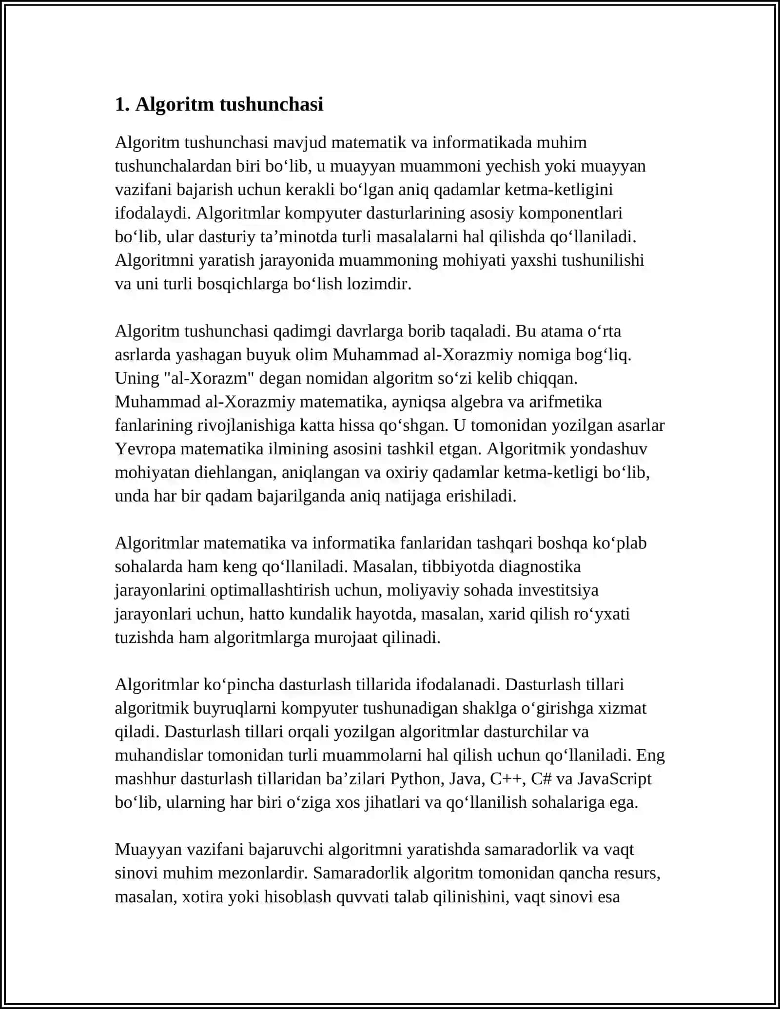 ALGORITIM VA UNING XUSUSIYATLARI 3
