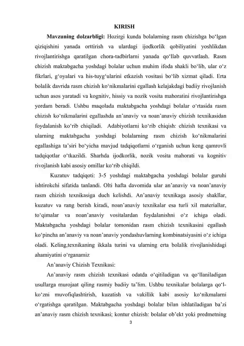TASVIRIY FAOLIYATGA O‘RGATISH METODIKASI 3
