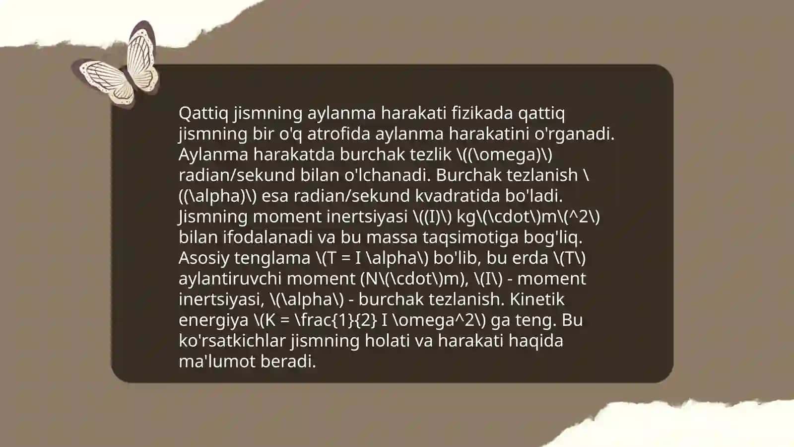 Qattiq jismlar mexanikasi 3