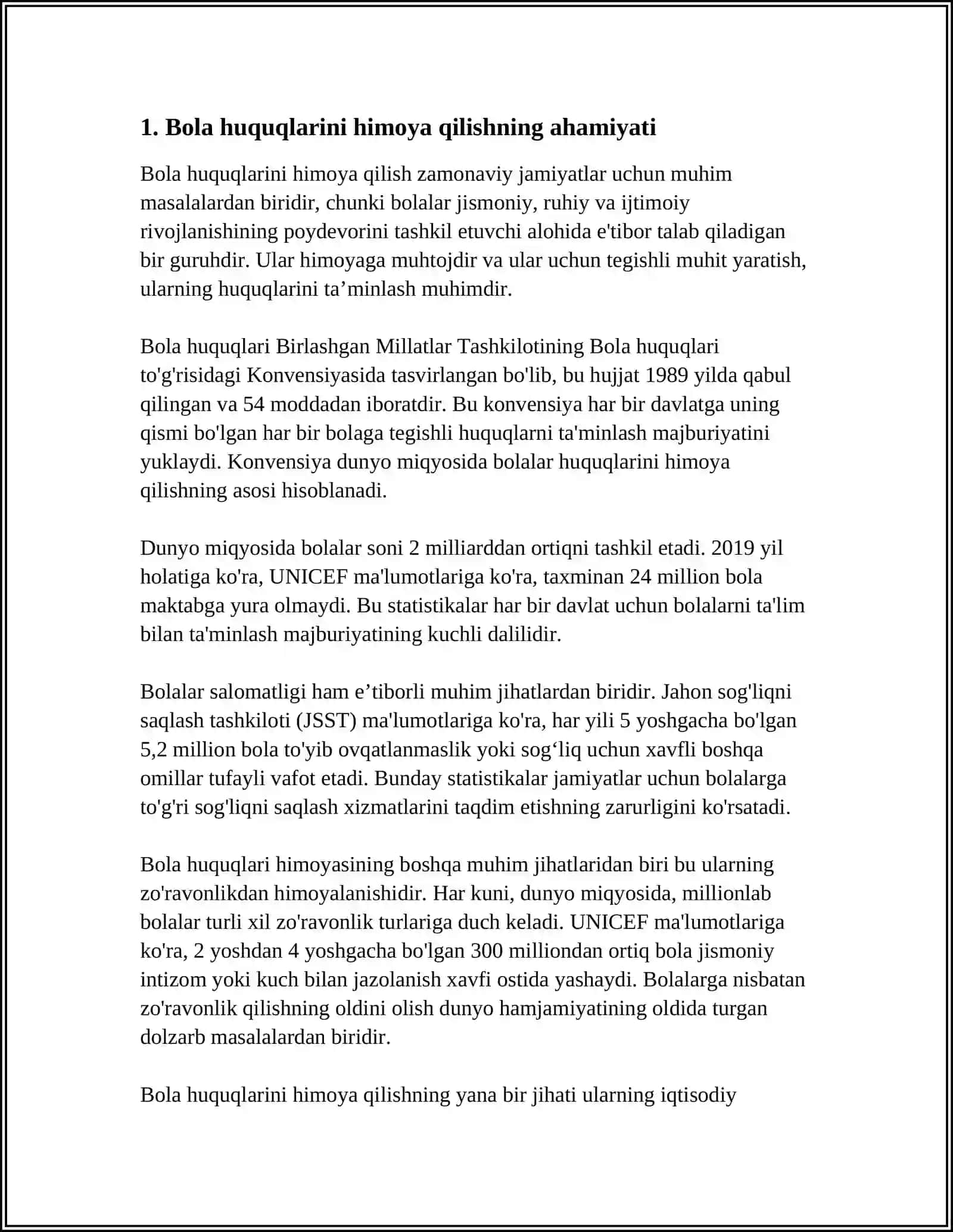 BMT NING " BOLA HUQUQLARI TOʻGʻRISIDAGI KONVENSIYASI" 3