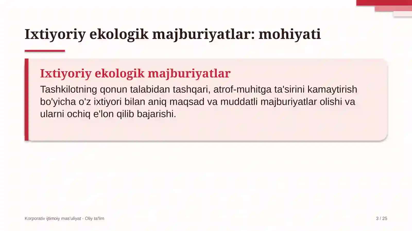 Filarmoniyalarda atrof-muhitni muhofaza qilish bo'yicha ixtiyoriy majburiyatlarni qabul qilish 3