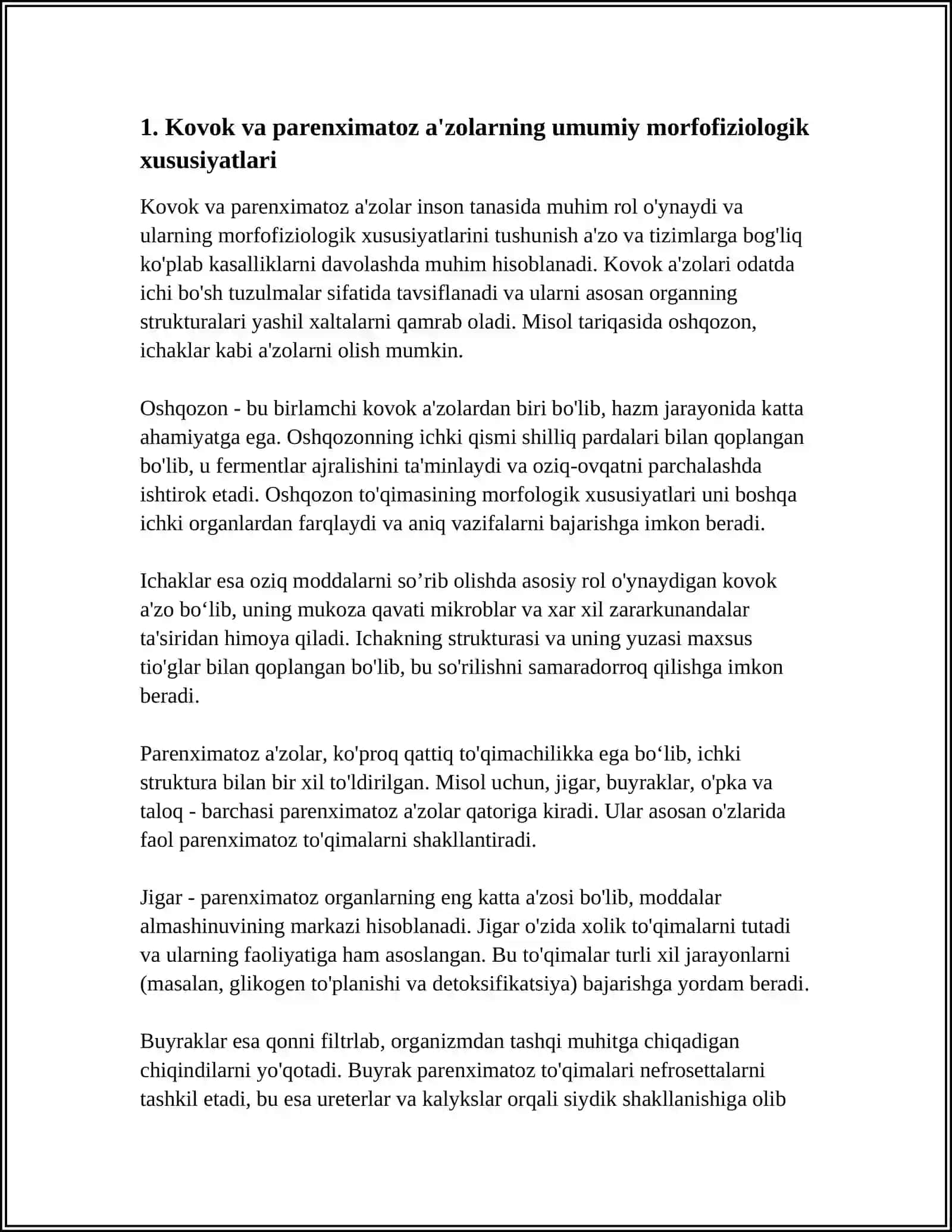 KOVOK VA PARENXIMATOZ AZOLARNING FIZIOLOGIYASI VA PATOLOGIYASI 3