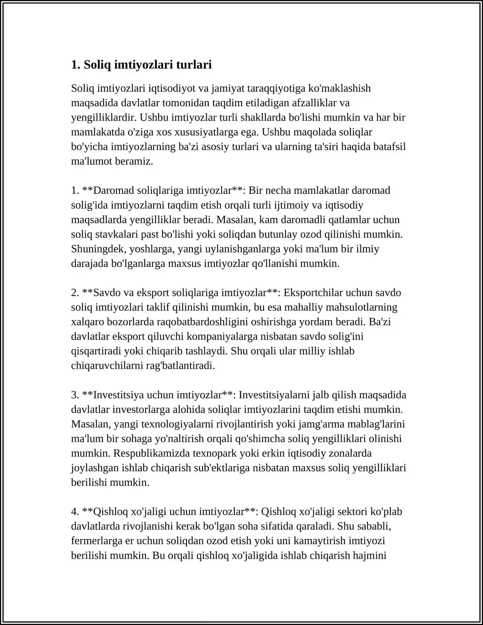 SOLINADIGAN SOLIQLARDAN IMTIYOZLAR 3