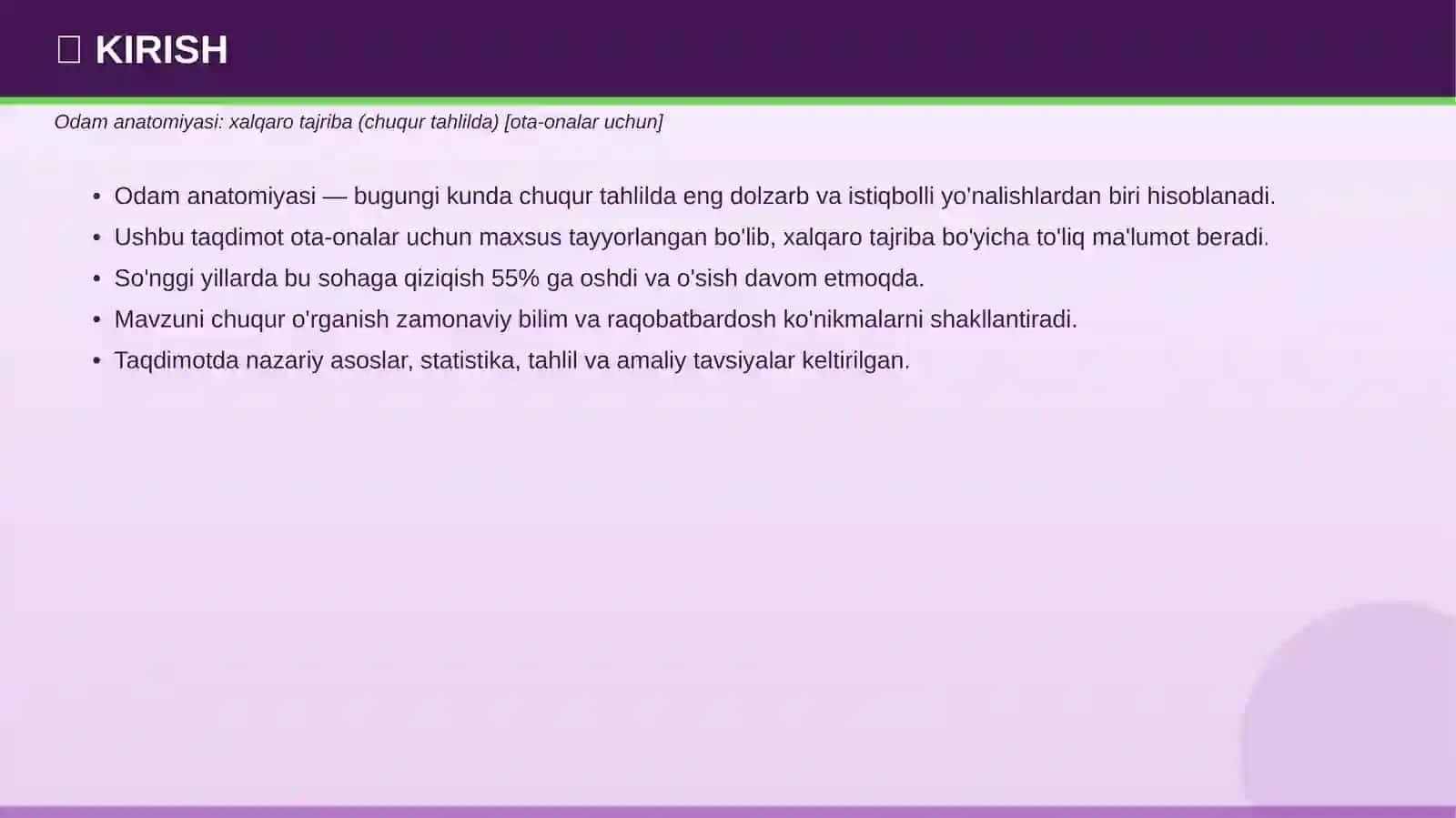 ODAM ANATOMIYASI Xalqaro tajriba (chuqur tahlilda) [ota-onalar uchun] 3