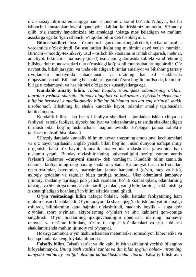 Bilish falsafasi (gnoseologiya) 3