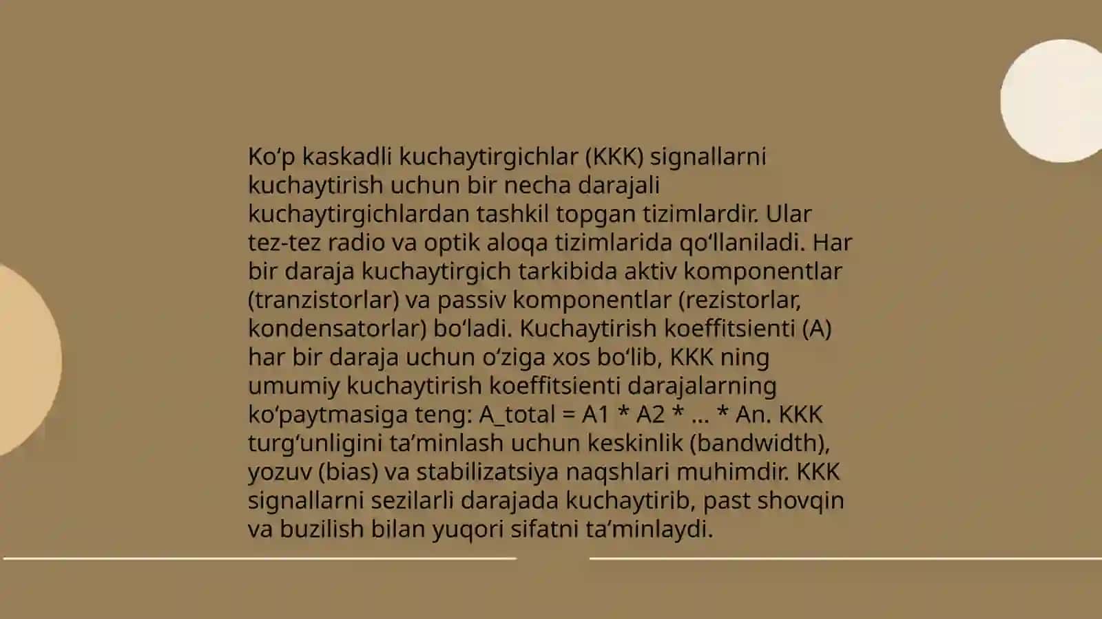 Koʻp kaskadli kuchaytirgichlar 3