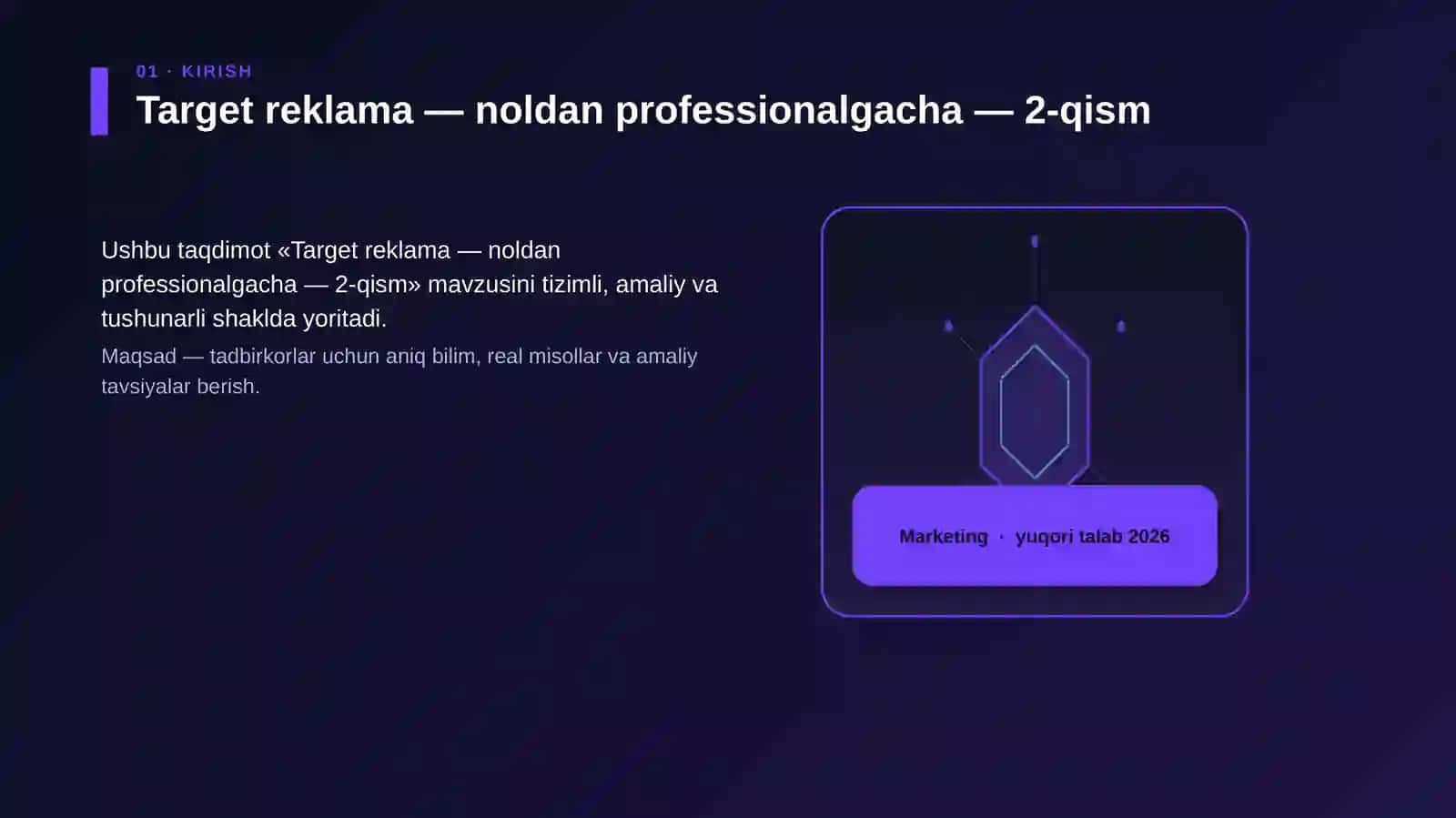 Target reklama — noldan professionalgacha — 2-qism 3
