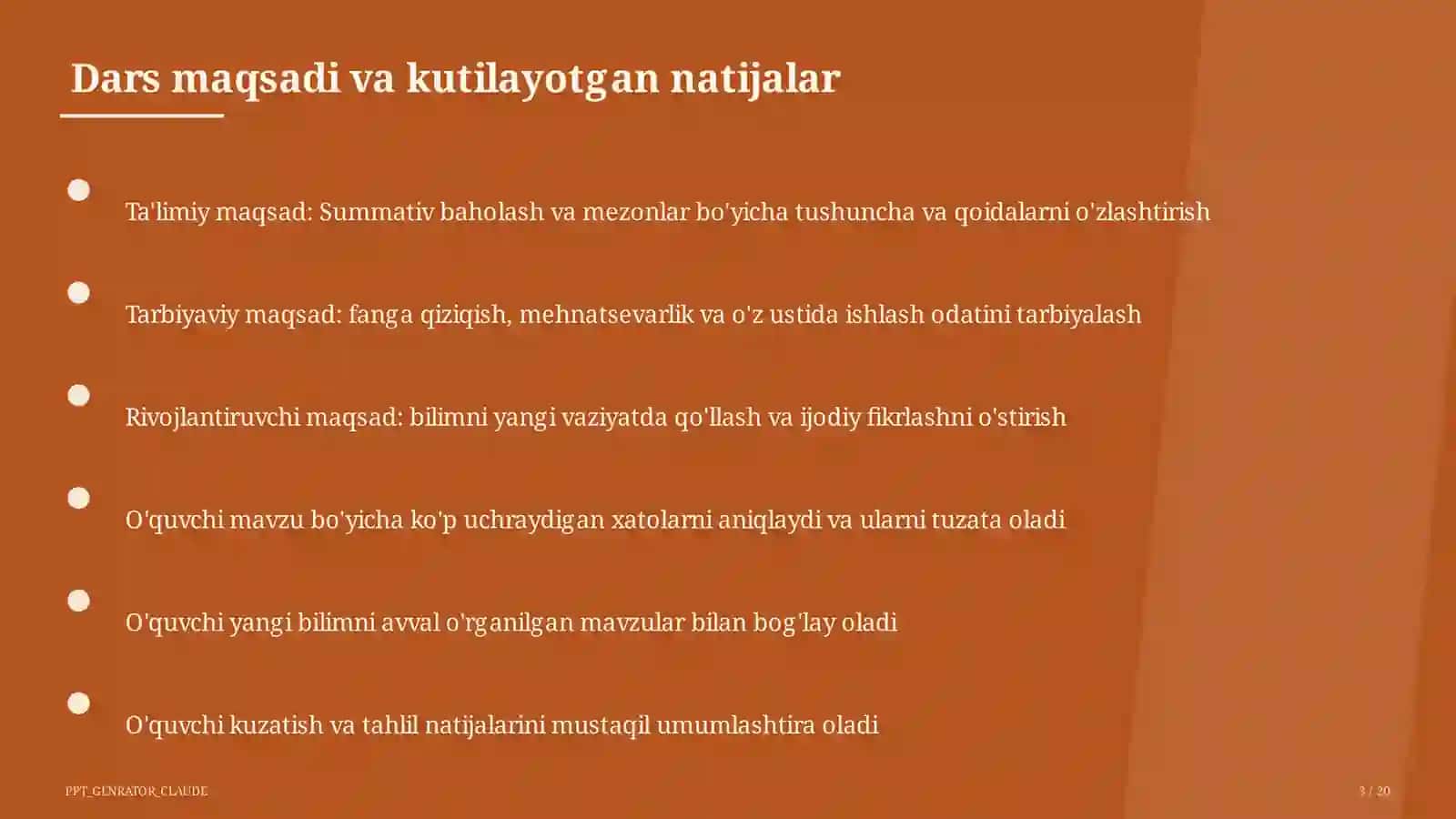 Summativ baholash va mezonlar 3