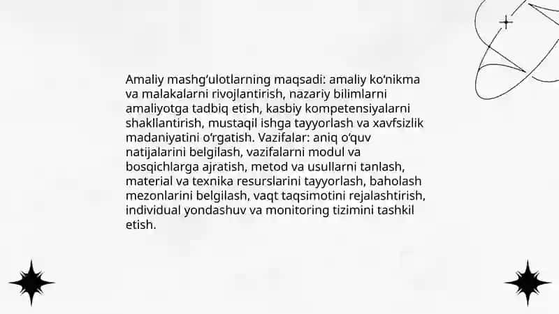 Amaliy mashgʻulotlarni tashkil etish usullari va texnologiyalaro 3