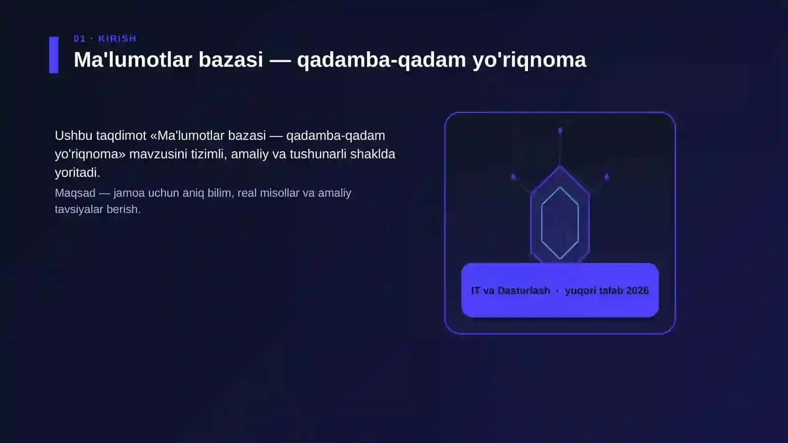 Ma'lumotlar bazasi — qadamba-qadam yo'riqnoma 3