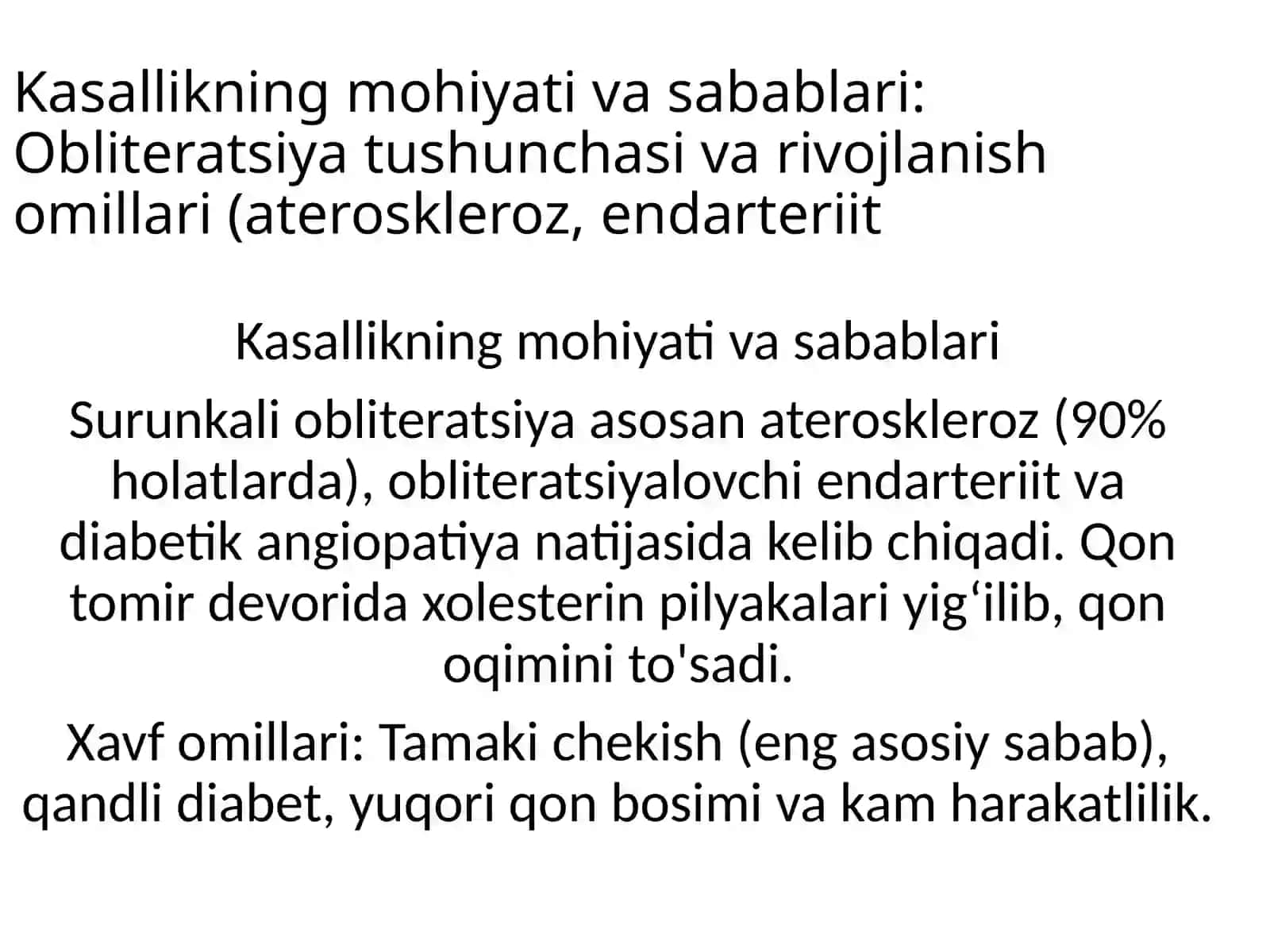 Arterial qon tomirlarni surunkali obliteratsiyasi 3