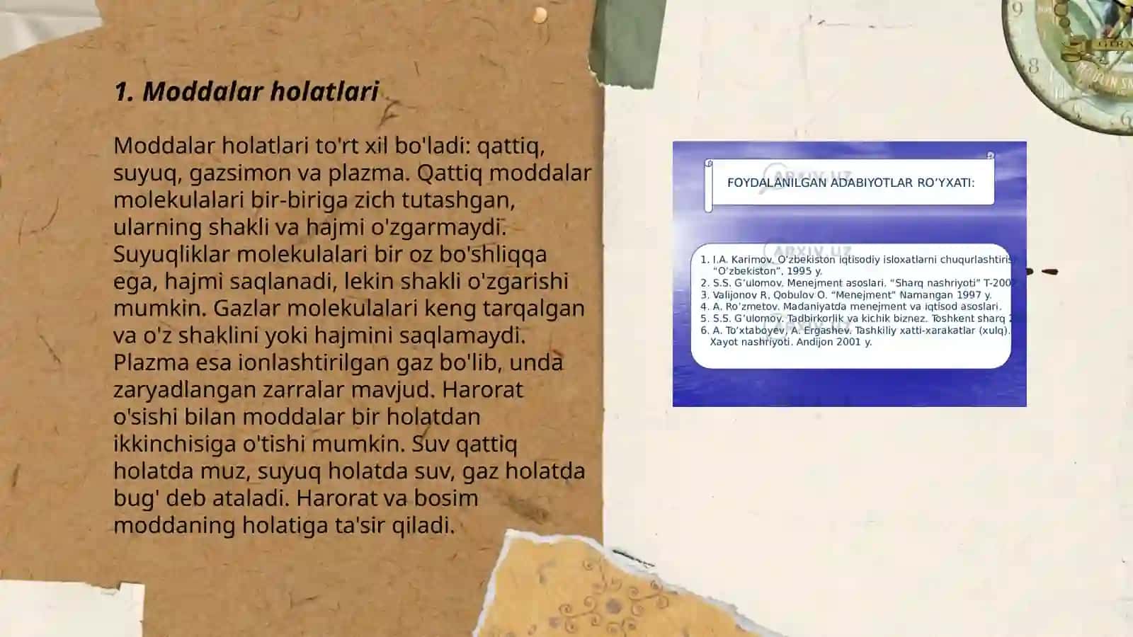 Moddalarning tuzulishi va plazmalar mavzusiga slayd reja xulosa va foydalanilgan adabiyotlar roʻyxati 3