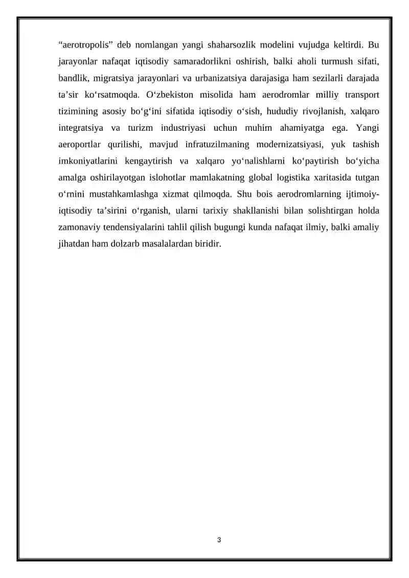 Aerodromlarning ijtimoiy iqtisodiy ta'siri tarixiy va zamonaviy asoslari 3