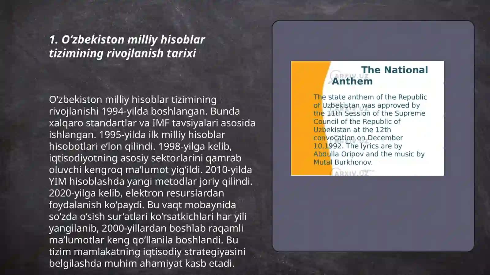 O‘zbekiston milliy hisoblar tizimi: holati va istiqbollari 3
