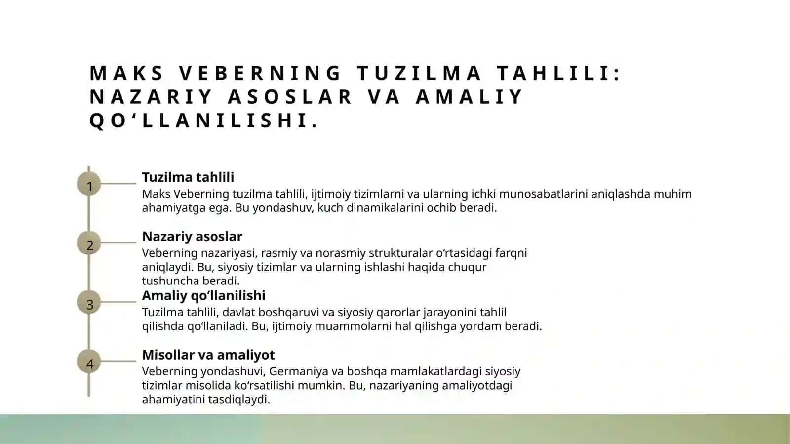 Maks Veber tomonidan siyosiy sohada strukturaviy tahlilning qoʻllanilishi 3