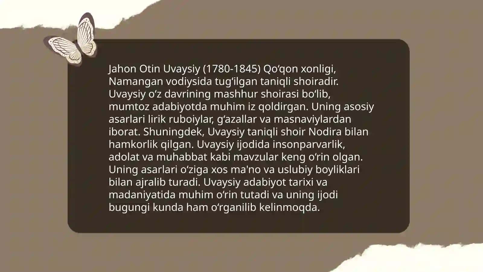 Jahon Otin Uvaysiy va uning qizlar maktabi. Muhammad Sodiq Qoshgʻariyning ilmiy ijodi 3