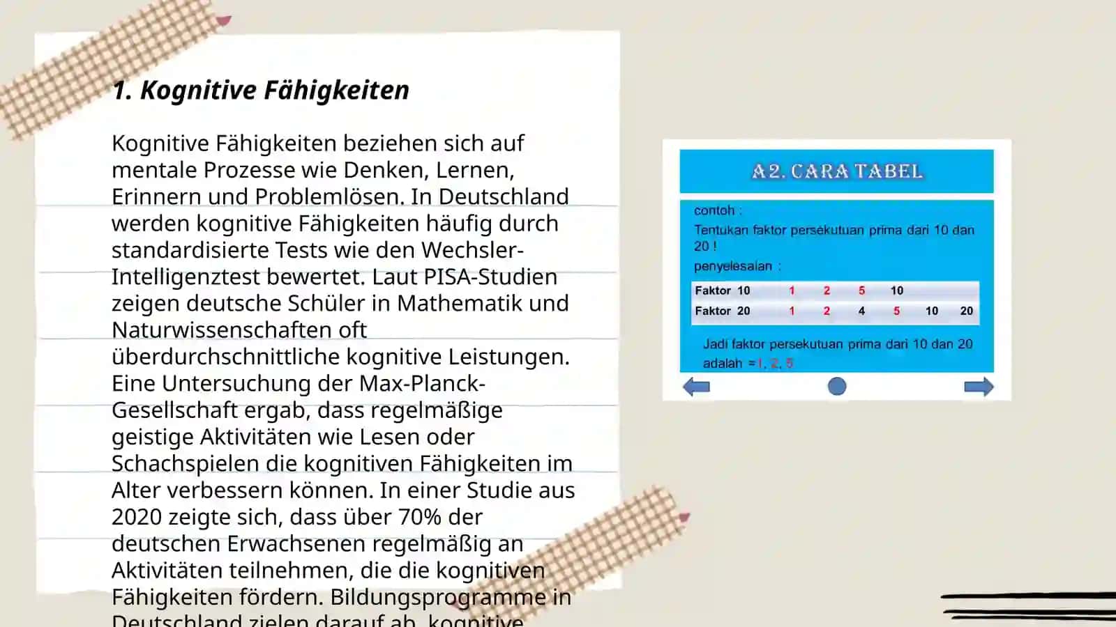 Kognitive Fähigkeiten 3