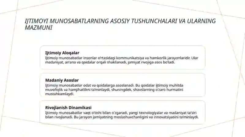 Ijtimoyi munosabatlar 3