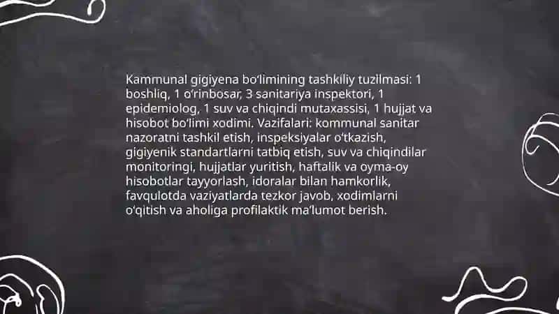 Kammunal gigiena boʻlimida ish yuritish tizimi va hujjatlar tahlili 3