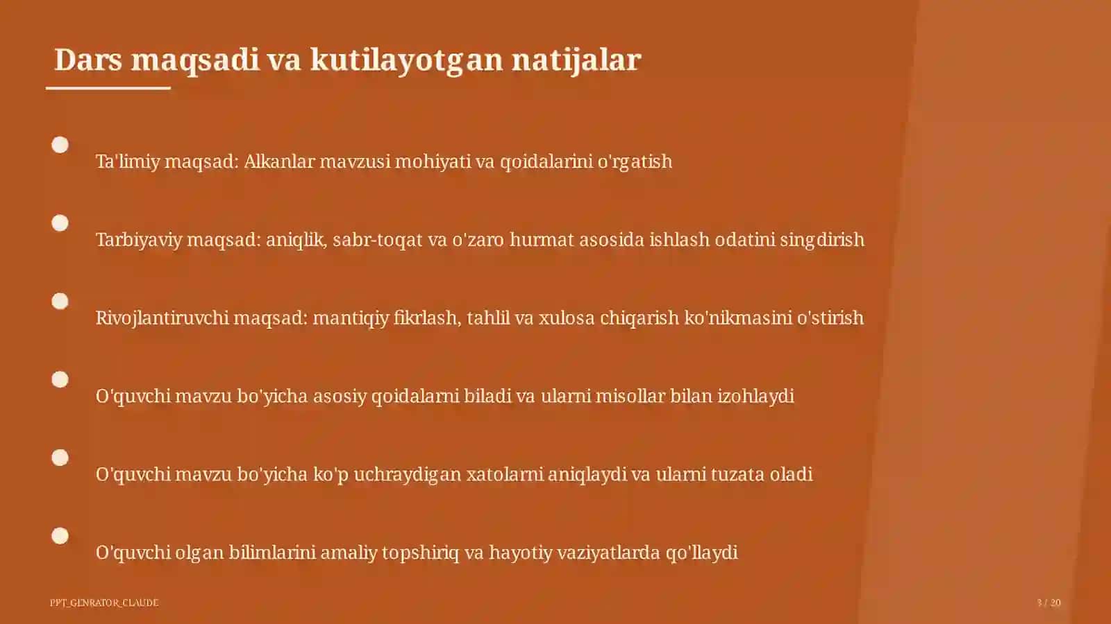 Alkanlar (10-sinf) 3