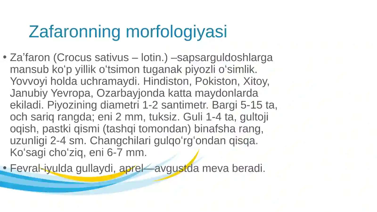 Zafaronning dorivorlik xususiyatlari 3